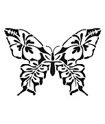 Šablóna Motýľ s kvetmi ST535